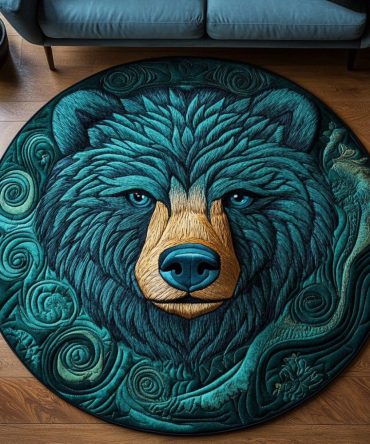 Wild Bear Spirit Quilted Round Mat