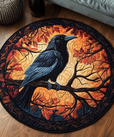 Wild Crow Quilted Round Mat