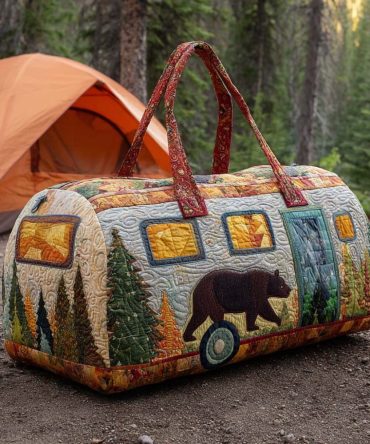 Wild Escape Quilted Duffle Bag — Jungle & Wildlife Print Quilted Weekend Travel Bag, Carry-On Gym & Overnight