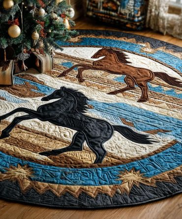 Wild Prairie Ride Quilted Round Mat