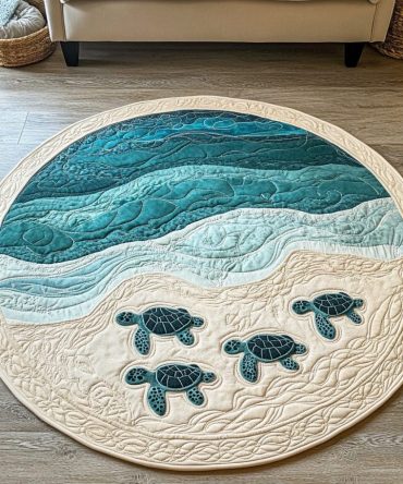 Wild Turtle Quilted Round Mat