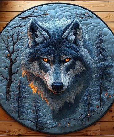 Wildfang Wolf Quilted Round Mat