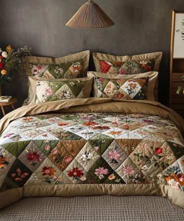 Wildflower Patchwork 3-Piece Quilted Bedding Set