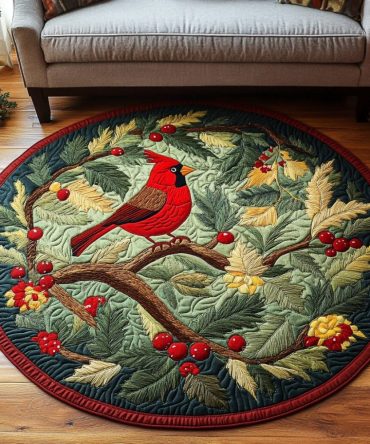 Wings Of Fire Quilted Round Mat