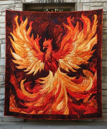 Wings Of Rebirth Quilted Blanket
