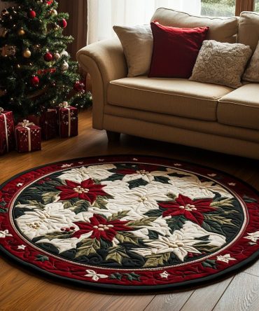 Winter Blossom Quilted Round Mat