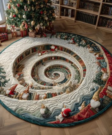 Winter Bookwell Quilted Round Mat