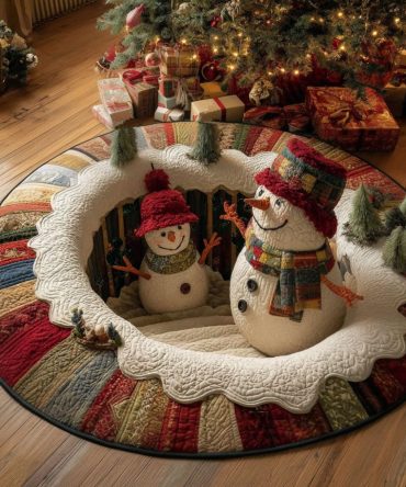 Winter Carol Quilted Round Mat