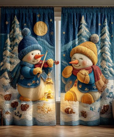 Winter Cheer Snowman Quilted Curtains
