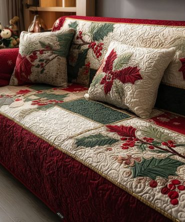 Winter Companions Quilted Sofa Cover