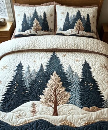 Winter Forest Escape 3-Piece Quilted Bedding Set