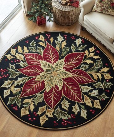Winter Grace Quilted Round Mat