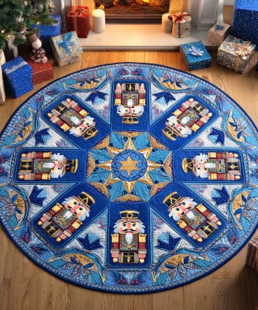 Winter Nutcracker Quilted Round Mat