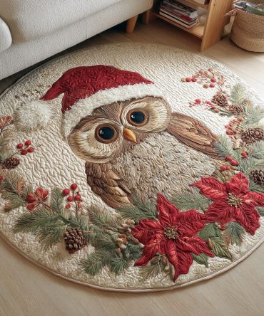 Winter Perch Quilted Round Mat