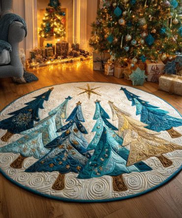 Winter Pines Quilted Round Mat