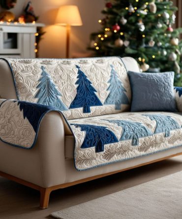 Winter Pines Quilted Sofa Cover