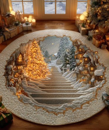 Winter Portal Quilted Round Mat