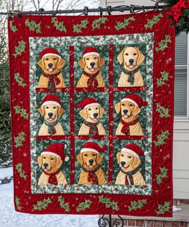 Winter Snow Paws Quilted Blanket