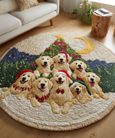 Winter Tail Quilted Round Mat