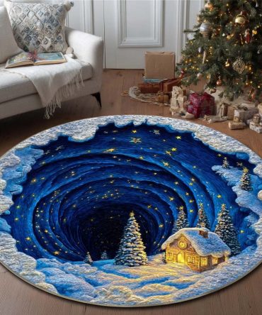 Winter Vortex Quilted Round Mat