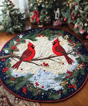 Winter Whimsy Quilted Round Mat