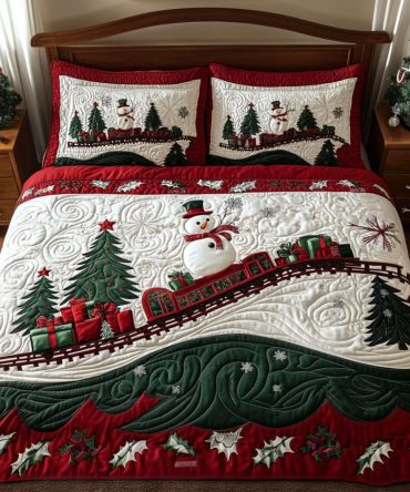 Winter Wonderland Tracks 3-Piece Quilted Bedding Set