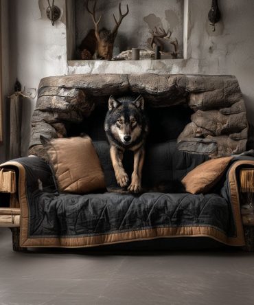 Wolfs Den Quilted Sofa Cover