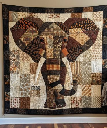 Woodland Harmony Elephant Quilted Blanket