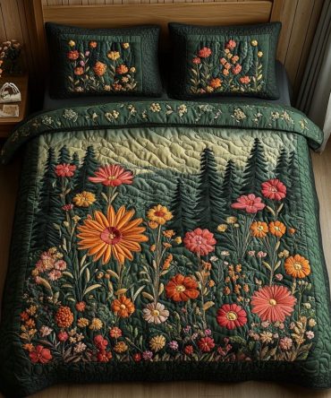 Woodland Bloom 3-Piece Quilted Bedding Set