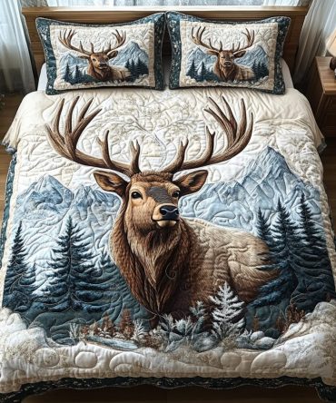 Woodland Majesty 3-Piece Quilted Bedding Set