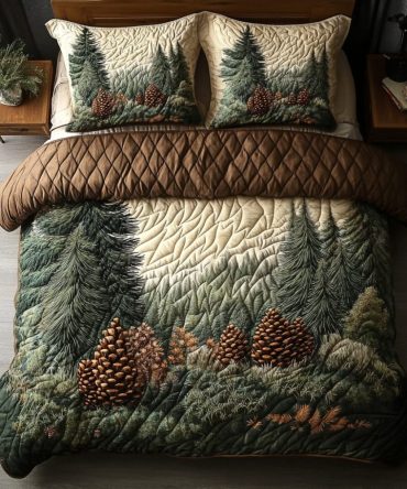 Woodland Pine 3-Piece Quilted Bedding Set