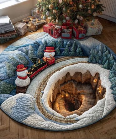 Woodland Snowjoy Quilted Round Mat