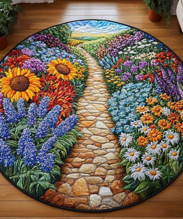 Yellow Bliss Quilted Round Mat