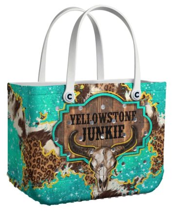 Bucket Tote Bag, Limited Edition Bogg Bag, Beach Bag Yellowstone Junkie