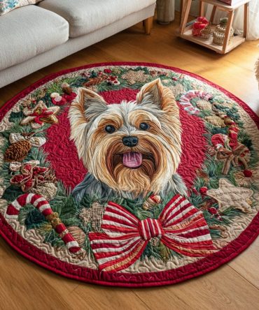 Yorkie Royal Quilted Round Mat