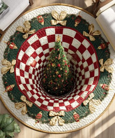 Yuletide Glow Quilted Round Mat