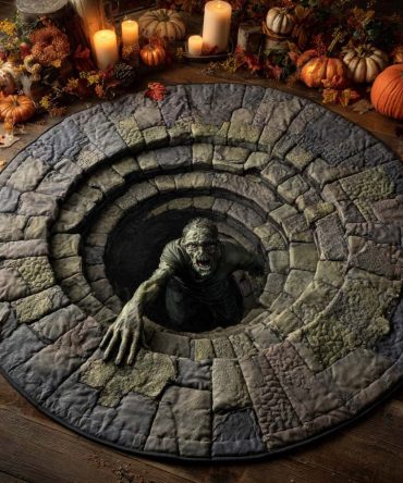 Zombie Rising Quilted Round Mat