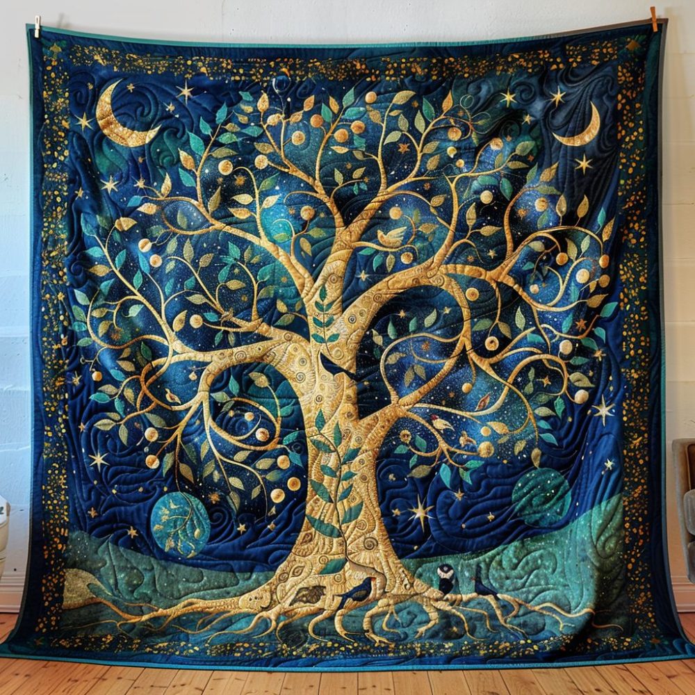 Tree Of Life Quilted Blanket