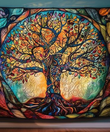 Roots And Branches Quilted Blanket