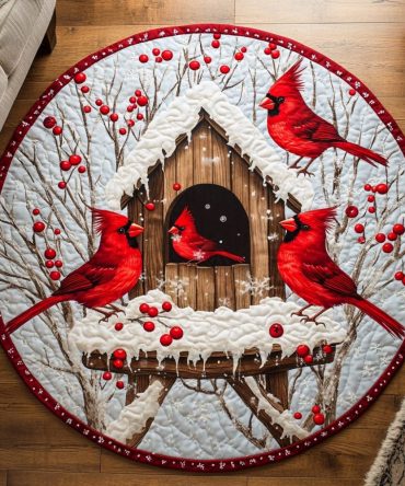 Winter Gathering Quilted Round Mat