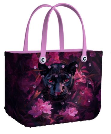 Bucket Tote Bag, Limited Edition Bogg Bag, Beach Bag Panther Passion