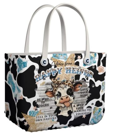 Bucket Tote Bag, Limited Edition Bogg Bag, Beach Bag Udderly Happy