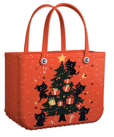 Bucket Tote Bag, Limited Edition Bogg Bag, Beach Bag Cat-Mas Tree