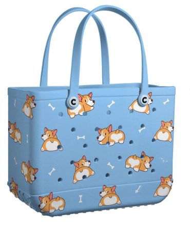 Bucket Tote Bag, Limited Edition Bogg Bag, Beach Bag Corgi Joy