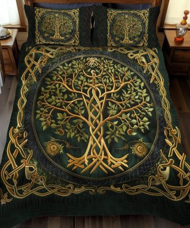 Celtic Heritage Tree Of Life 3-Piece Quilted Bedding Set