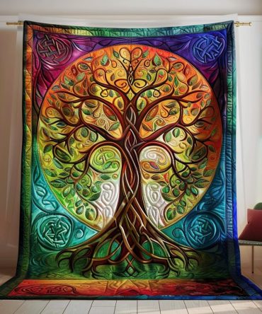 Majestic Tree Of Life Quilted Blanket