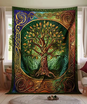 Celtic Heritage Tree Of Life Quilted Blanket