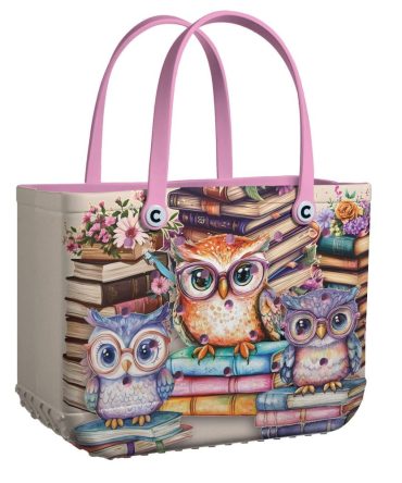 Bucket Tote Bag, Limited Edition Bogg Bag, Beach Bag Bookish Owl