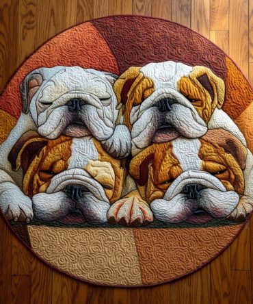 Bulldog Nap Haven Quilted Round Mat