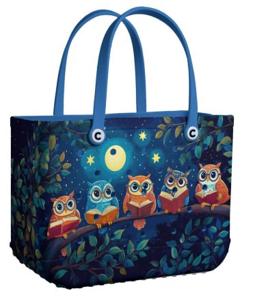 Bucket Tote Bag, Limited Edition Bogg Bag, Beach Bag Owl Readers